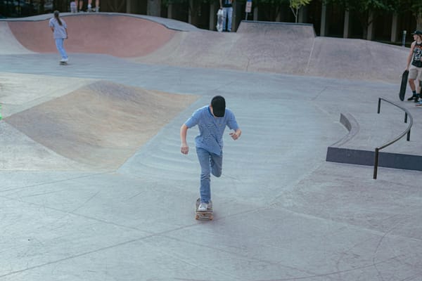 Skateboarding at the park